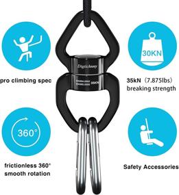 img 3 attached to 🌲 Web Tree Swing Spinner - Swing Swivel, 35KN Safety Rotational Device for Aerial Dance, Children’s Swing, Hanging Hammock (Full Black)