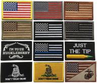 usa flag patch thin blue line tactical american flag military patches set - 12 piece bundle for caps, bags, backpacks, and more (a-12 pieces flag/usmc) logo