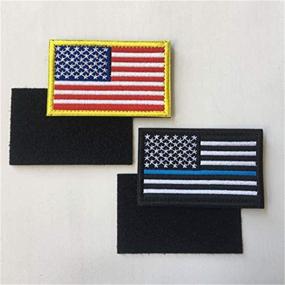 img 2 attached to USA Flag Patch Thin Blue Line Tactical American Flag Military Patches Set - 12 Piece Bundle for Caps, Bags, Backpacks, and More (A-12 Pieces Flag/USMC)