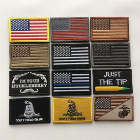 img 3 attached to USA Flag Patch Thin Blue Line Tactical American Flag Military Patches Set - 12 Piece Bundle for Caps, Bags, Backpacks, and More (A-12 Pieces Flag/USMC)