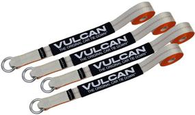 img 3 attached to 🚗 VULCAN Universal O-Ring Lasso Style Wheel Dolly Tire Harness - 2"x 96", 4 Pack - Silver Series - 3,300 lb Safe Working Load - Straps Only, Ratchets Sold Separately