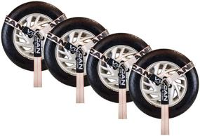 img 4 attached to 🚗 VULCAN Universal O-Ring Lasso Style Wheel Dolly Tire Harness - 2"x 96", 4 Pack - Silver Series - 3,300 lb Safe Working Load - Straps Only, Ratchets Sold Separately
