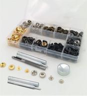 🔧 double cap brass rivets snap fastener tool kit - 120 sets for leathercraft, clothes, jackets, jeans, bags, belts - metal snaps button with press studs, 12.5mm and 10mm leather snap fastener tools included logo