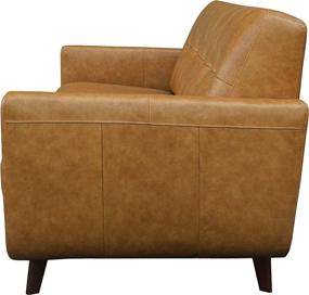 img 2 attached to 🛋️ Rivet Sloane Mid-Century Modern Leather Loveseat Sofa by Amazon Brand - 64.2 inches Wide, Caramel