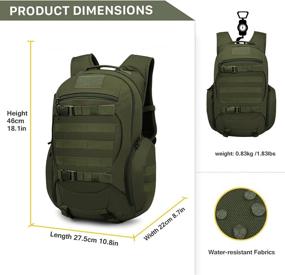 img 3 attached to Mardingtop Tactical Backpacks Traveling 28L Black Outdoor Recreation and Camping & Hiking