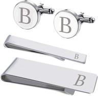 👔 bodyj4you personalized initials cufflinks, button accessories for men's cuff links, shirt studs & tie clips логотип