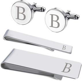 img 4 attached to 👔 BodyJ4You Personalized Initials Cufflinks, Button Accessories for Men's Cuff Links, Shirt Studs & Tie Clips