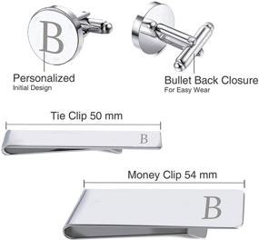 img 3 attached to 👔 BodyJ4You Personalized Initials Cufflinks, Button Accessories for Men's Cuff Links, Shirt Studs & Tie Clips