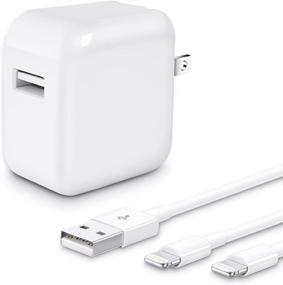 img 4 attached to 🔌 Apple MFi Certified iPad Charger iPhone Charger, Foldable Portable Travel Plug with 2-Pack Lightning to USB Cord - 2.4A 12W USB Wall Charger Compatible with iPhone, iPad, AirPods and More