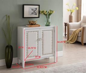 img 1 attached to 🔑 Stylish Kings Brand Furniture White Accent Cabinet for Entryway Console Table - 2 Door Design