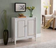 🔑 stylish kings brand furniture white accent cabinet for entryway console table - 2 door design logo