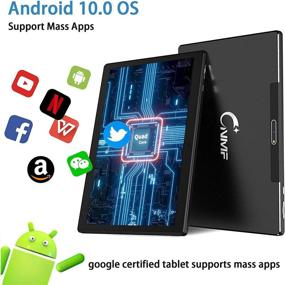 img 3 attached to 📱 CNMF Планшет на Android, 10 дюймов, с WiFi, операционной системой Android 10.0, 1.6 ГГц, 32 ГБ памяти, Bluetooth, сертифицированный Google, HD IPS экран - черный.