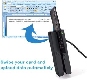 img 2 attached to 🔌 Универсальное устройство для чтения магнитных полосок USB: 3-трековое устройство для чтения кредитных карт POS для удобного слайда магнитной полосы.