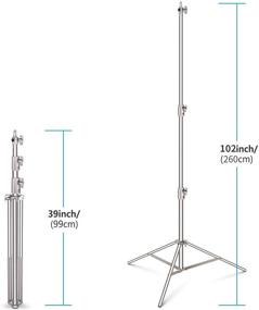 img 1 attached to 📸 Neewer Stainless Steel Heavy Duty Light Stand Kit, 102"/260cm with 1/4" to 3/8" Adapter for Studio Softbox, Monolight, and Photographic Equipment