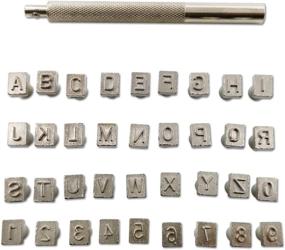 img 4 attached to 🔢 TIHOOD Capital Letters and Numbers Stamp Set, 1/4”/6mm Alphabet Stamp Tools for Leather Craft Stamping - Set of 36pcs (6.5mm)