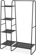 👕 organize your clothes with whitmor freestanding wardrobe: fine mesh fabric shelves for portable black clothing storage logo