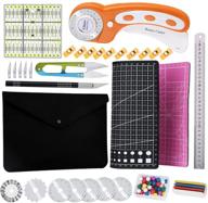 🧵 complete sewing and crafting tool kit with rotary cutter set, self healing cutting mat, acrylic ruler, replacement blades, sewing pins, craft knife set, and craft clips - ideal for patchworking, sewing, and crafting logo