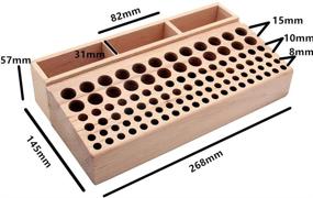 img 2 attached to 🛠️ Upgraded Yushen 98-Hole Wooden Professional Leathercraft Tool Holder Rack Stand with 3 Slots for Punch Tools Organization and Storage in Leatherworking