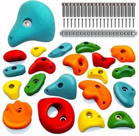 img 4 attached to 🧗 ZULY Non-Plastic Resin Rock Climbing Holds - Variety Pack for Kids and Adults - 20 Large-Medium-Small Holds with Mounting Hardware