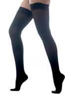 medicella premier closed toe thigh high compression stockings for women - 8-15 mmhg, made in usa - medical quality, sheer & mild pressure support for circulation & travel (small, black) logo