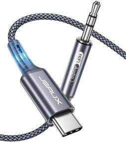 img 4 attached to 🎧 JSAUX USB C to 3.5mm Audio Aux Cable 3.3ft - Grey | Compatible with Samsung Galaxy S21/S20 Ultra, Note 20/10 Plus, iPad Pro, Pixel 5 4 3 2 XL and More | Headphone Stereo Car Cord