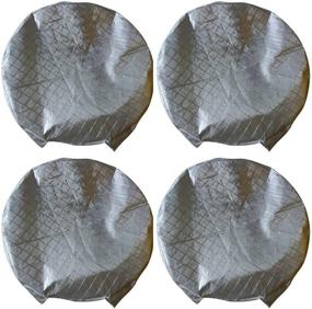 img 4 attached to Set of 4 Weatherproof Wheel Tire Covers for Cars, RVs, Trucks - Aluminum Film Tire Sun Protectors up to 27" Diameter (Squares)