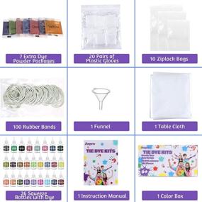 img 3 attached to 🎨 Anpro Tie Dye Kit 26 Colors with Bonus 7 Extra Dye Powders - Non-Toxic Fabric Dye Set for T-Shirts, Textiles, DIY Crafts - Fun Art Supplies for Kids and Adults!