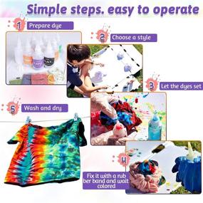 img 2 attached to 🎨 Anpro Tie Dye Kit 26 Colors with Bonus 7 Extra Dye Powders - Non-Toxic Fabric Dye Set for T-Shirts, Textiles, DIY Crafts - Fun Art Supplies for Kids and Adults!