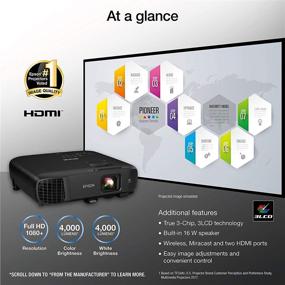 img 3 attached to 📽️ Epson Pro EX9240: Full HD 1080p Wireless Projector with 3-Chip 3LCD Technology, 4,000 Lumens, Miracast & HDMI Ports