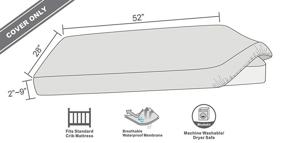 img 2 attached to 🛏️ Водонепроницаемые наматрасники на детскую кроватку - 2 штуки, серого цвета - идеальная защита для стандартных матрасов на детскую кроватку и детских кроватей от BlueSnail