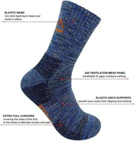 img 3 attached to 🧦 Ultimate Comfort and Versatility: KONY Men's Cotton Hiking Socks - 5 Pairs Moisture Wicking Thick Cushioned Walking Mid Crew Socks for All Seasons!