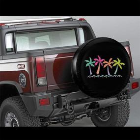 img 3 attached to 🚙 Waterproof Spare Tire Cover for Jeep, Camper Travel Trailer, RV, SUV, Truck, and More Vehicles - Universal Fit (14" 15" 16" 17") - MSGUIDE