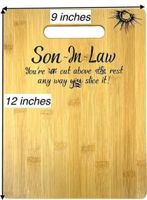 img 3 attached to 🎁 Engraved Bamboo Cutting Board - Perfect Gift for Son-in-Law's Birthday, Christmas, or Wedding - 9” x 12” Size