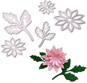 img 3 attached to 🌸 5pcs Flowers Leaves Craft Dies Handmade DIY Stencils Template for Card Scrapbooking Craft - Cutting Dies with Embossing Features
