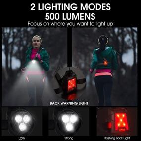 img 1 attached to ICOCOPRO 500 Lumens Rechargeable Night Running Light - Reflective Safety Chest 🏃 Light for Runners with 360° Adjustable Beam - Ideal for Jogging, Camping, Hiking