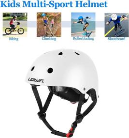 img 2 attached to 🚲 LERUJIFL Kids Helmet: Adjustable for Ages 2-14, Ideal for Cycling, Skateboarding, Scooting - 2 Sizes Available