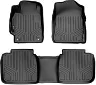 🚗 custom fit floor mats set black for 2015-2017 toyota camry (new body style) by smartliner logo