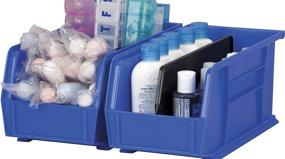 img 1 attached to Blue Akro-Mils 30230 AkroBins Plastic Storage Bins: Hanging Stacking Containers (11x5x5) - Pack of 12