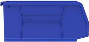 img 3 attached to Blue Akro-Mils 30230 AkroBins Plastic Storage Bins: Hanging Stacking Containers (11x5x5) - Pack of 12