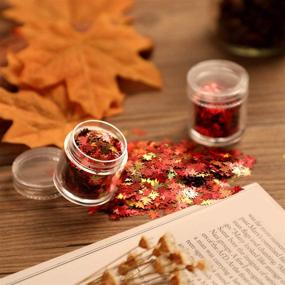 img 1 attached to 🍂 Осенние листья секретов для ногтей: праздничная глиттерная ногтевая искусын для Дня благодарения, Хэллоуина, Рождества - набор из 10 коробок для женщин и девочек