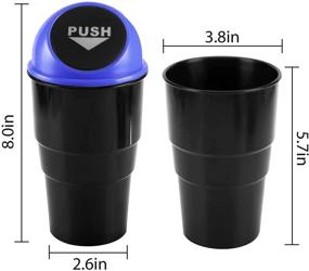 img 3 attached to JUSTTOP Automotive Cup Holder Garbage – Mini Car Trash Can with 🚗 Lid, Small Automatic Portable Trash Can – Ideal for Car, Home, Office (Blue)