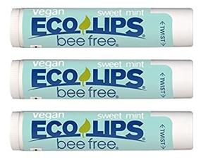 img 3 attached to 🌱 Vegan Lip Balm Sweet Mint by Eco Lips - 3 Pack Bee-Free Plant-Based Lip Care with Natural Ingredients. Plastic-Free Packaging. Made in USA.