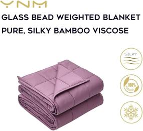 img 3 attached to YnM Bamboo Weighted Blanket — 100% Cooling Bamboo Viscose, Oeko-Tex Certified, Premium Glass Beads (Fuchsia, 48x72, 15lbs), Suitable for Single Person (~140lb), Ideal for Twin/Full Bed Use
