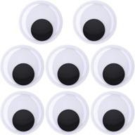 8-pack 4 inch jumbo wiggle eyes - adhesive black plastic wiggle eyes for halloween & thanksgiving decorations, party crafts, diy projects logo