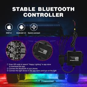 img 2 attached to 🚗 Набор подсветок Nilight RGB LED Rock Lights Kit - 4 Подсветки Многоцветная неоновая плитка с управлением через Bluetooth-приложение, режимом музыки, освещением колесных арок для грузовика, квадроцикла, внедорожника, спортивного автомобиля (RZR), внедорожника (SUV).