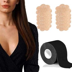 img 4 attached to LLIANG Breast Lift Tape Clothes Black