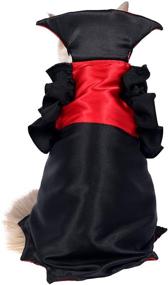 img 2 attached to 🧛 LIANZIMAU Halloween Cat Vampire Costume Cloak with Button for Kittens and Small/Medium Cats - Dressing Up Outfit for Cosplay, Holiday, and Party Decoration