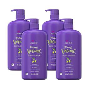 img 4 attached to Aussie Miracle Volume Shampoo - Paraben-free for Fine Hair with Plum & Bamboo (Pack of 4)