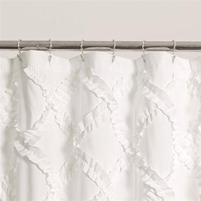 img 3 attached to 🛁 Lush Decor White Ruffle Diamond Shower Curtain – Textured Shabby Chic Farmhouse Style Design, 72" x 72