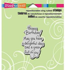 img 1 attached to 🎂 Stampendous Cling Rubber Stamp CRH306 - Delightful Birthday Design